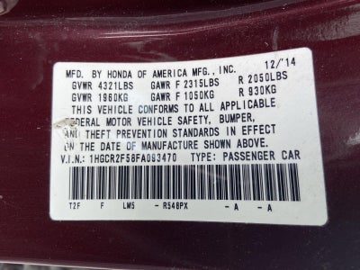 2015 Honda Accord Sedan Sport