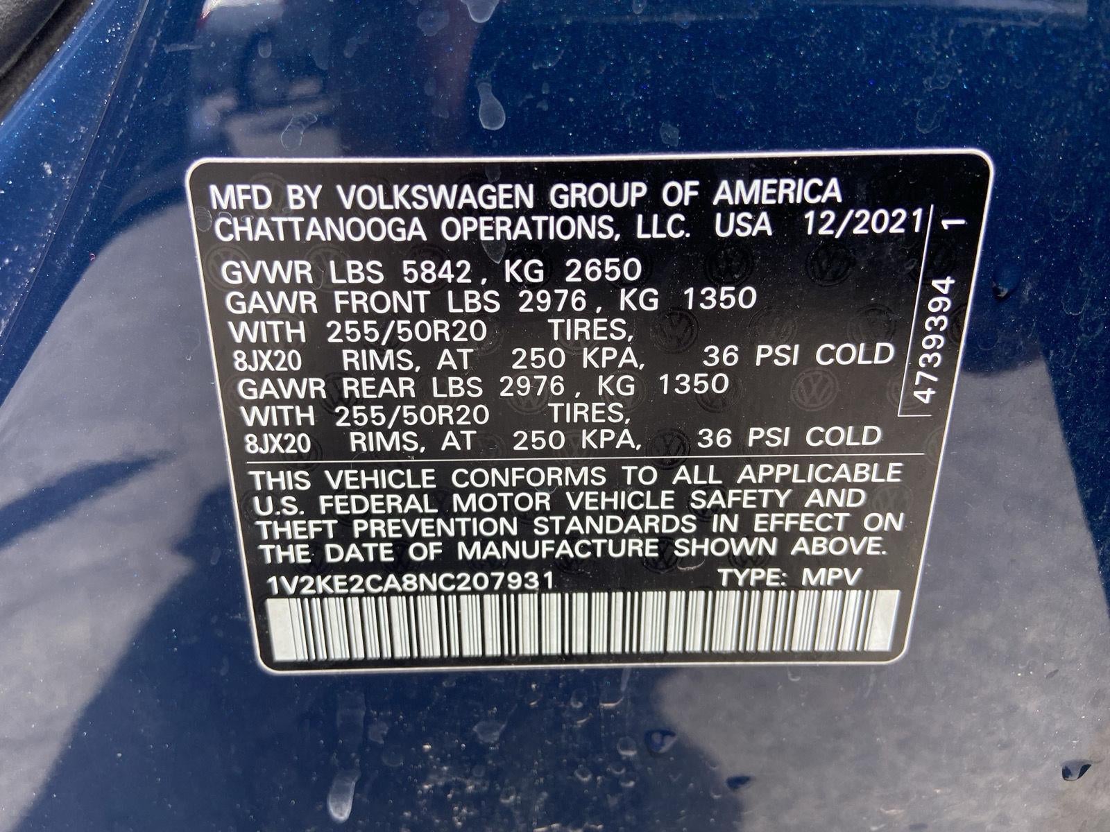 2022 Volkswagen Atlas Cross Sport 3.6L V6 SE w/Technology